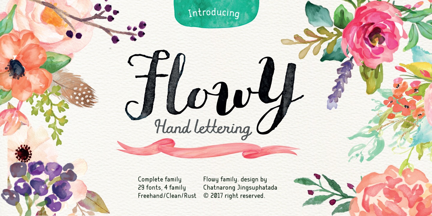 Przykład czcionki Flowy Sans Bold Free hand Italic